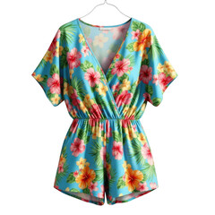 Obraz premium Floral print short romper isolated on transparent background