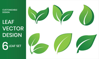 Eco friendly label sign with green leaf nature design illustration