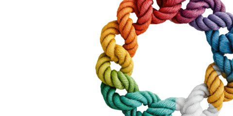 Colorful ropes form a circle