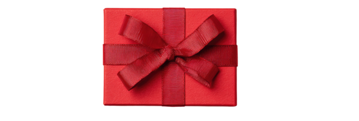 Red gift box with a bow