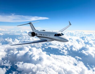 Obraz premium Aerial View Business Plane in Clouds