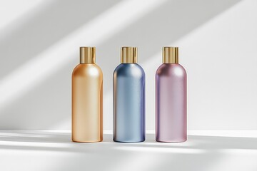 Plastic bottle mockup for skincare products, illustration art for beauty branding