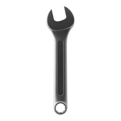 Black Adjustable Wrench Isolated on White Background for Tools