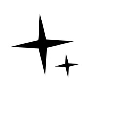 Obraz premium Vector art of two black sparkling star shapes