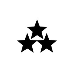 Obraz premium Vector art of three black stars arranged in a triangular formation