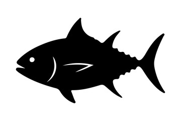 Silhouette of a tuna fish, ideal for marine, ocean life, and seafood-themed designs