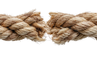 A braided rope, split in two (1)