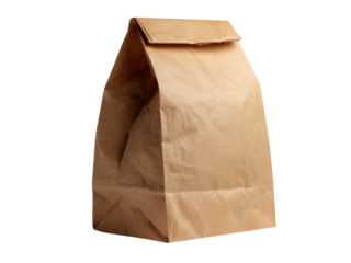 Brown paper lunch bag isolated on black background, Isolated On white, Png Transparent