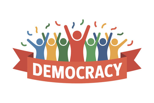 Democracy freedom rights equality vote election government people power banner party