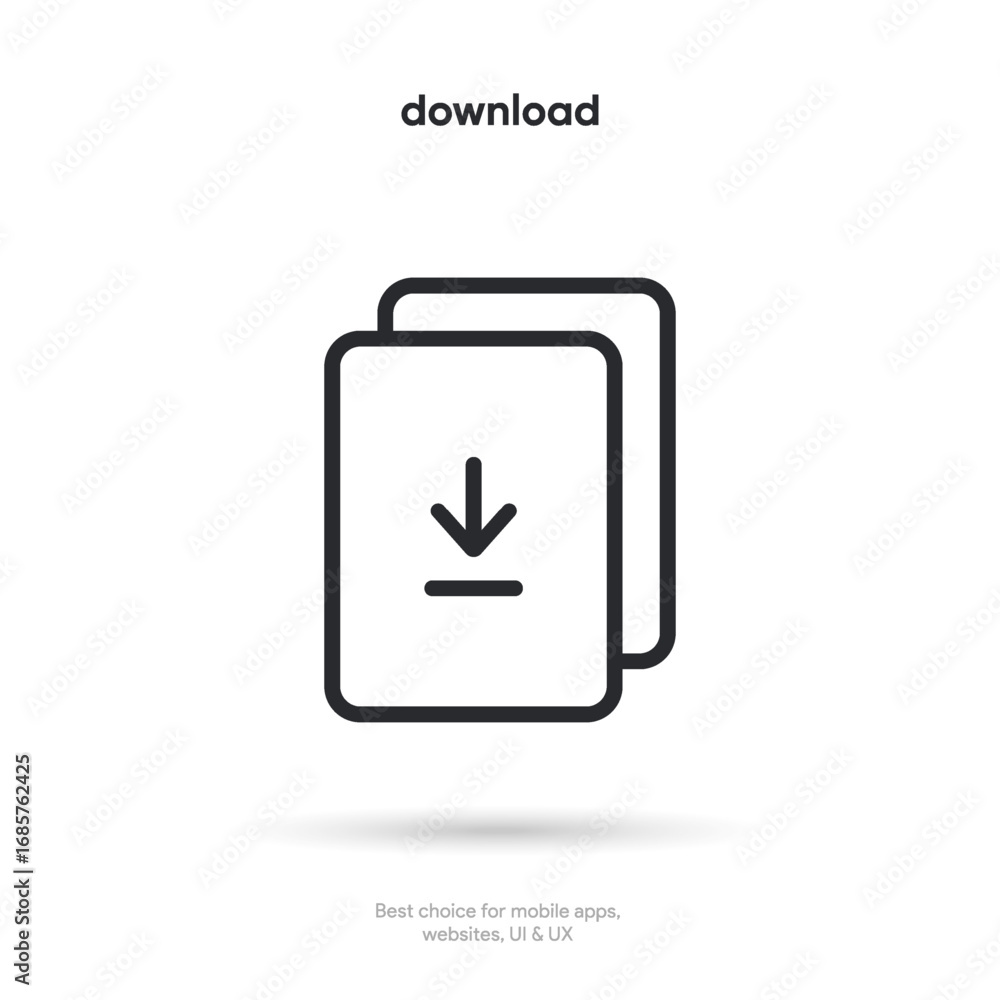 Fototapete download icon button. folder icon. upload icon. down arrow bottom side symbol. click here button. sa