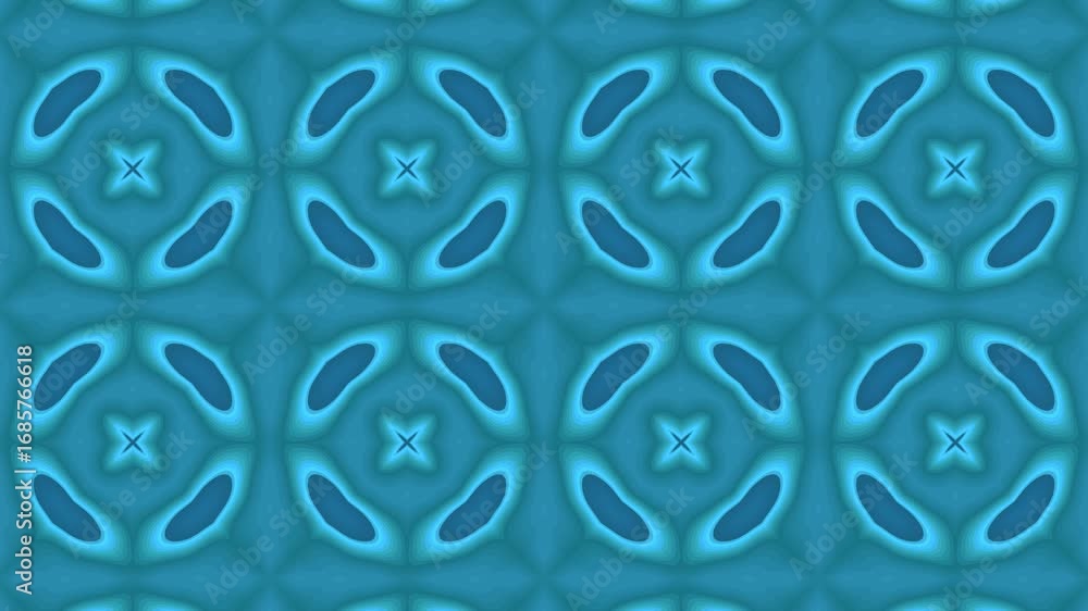 Poster seamless looping kaleidoscope animation for backgrounds and visuals.