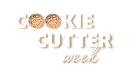 Cookie cutter week. Decorative inscription, 3D effect, cookies. Cut out. Modern poster, banner, Christmas holidays. Baking Christmas cookies. Food, sweets, decorations. PNG