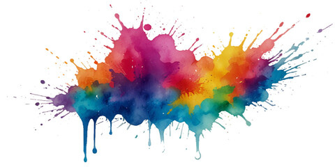 Colorful smoke rainbow holi painted fog festival background. Colorful rainbow paint color smoke cloud explosion isolated on transparent background.	