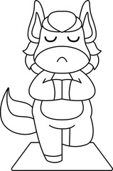 Horse Yoga Fitness Meditation Animal Vector Graphic rt Illustration