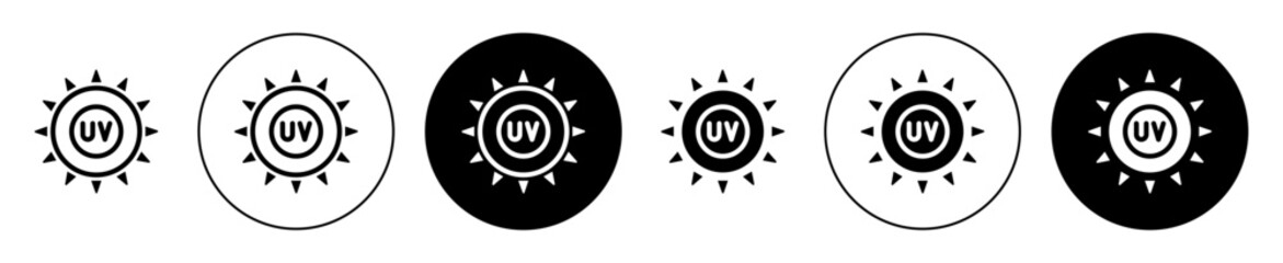 UV icons in black filled and outlined set