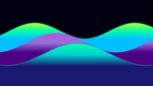 Aurora Borealis flowing light abstract background animation with glowing waves and dreamy cosmic visuals.