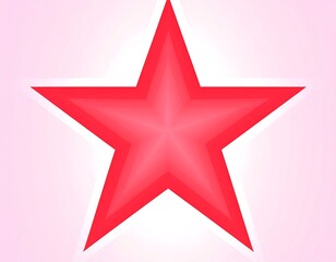 Obraz premium Red star graphic on light pink background