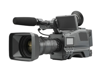 Naklejka premium Professional broadcast video camera isolated on transparent background