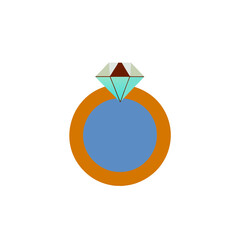 Diamond Ring Icon for Valentine&rsquo;s Day, Proposal, and Wedding Jewelry Design