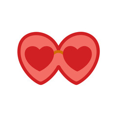 Red Heart Sunglasses Icon for Valentine&rsquo;s Day, Love, and Summer Romance Design