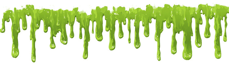 Dripping, viscous green liquid