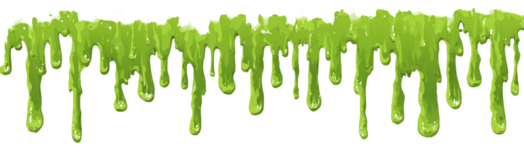 Dripping, viscous green liquid