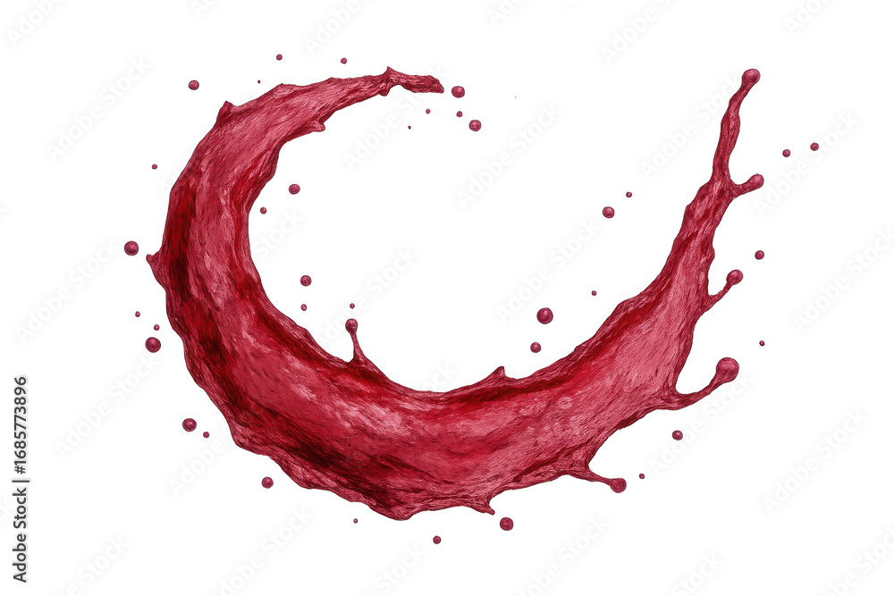 Aufkleber splash of red liquid forming a dynamic arc against a transparent background, perfect for adding a vi