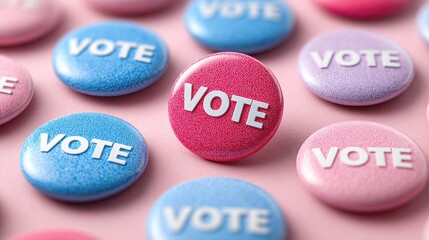Colorful vote buttons for election