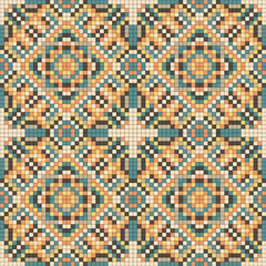 Fototapeta premium Print wallpaper pattern mosaic bright colors background 