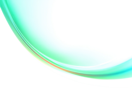 Abstract teal and mint green curved shapes on white background