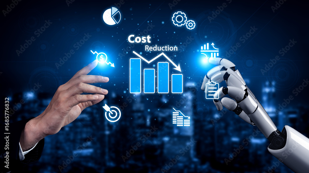 Poster ai artificial intelligence drives cost-saving initiatives via process automation, virtual resource t