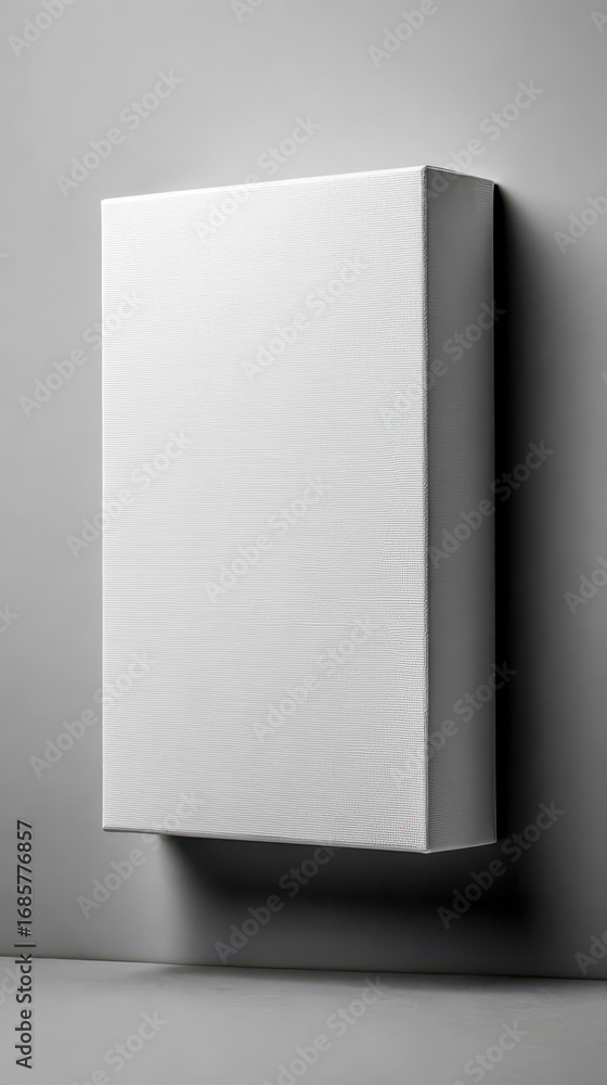 Poster abstract geometric form: a minimalistic composition presents a clean, crisp, white rectangular form,