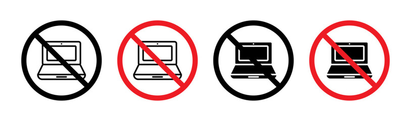 No laptop sign set. vector illustration