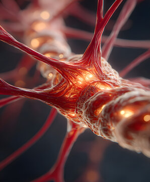Medically accurate 3D illustration of a painful sciaic nerve cause by injury o irritation