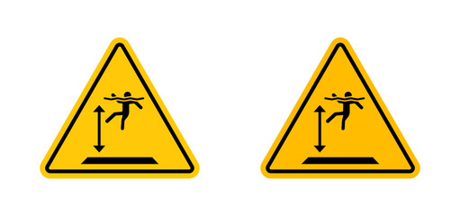 Deep water warning signs set. vector illustration