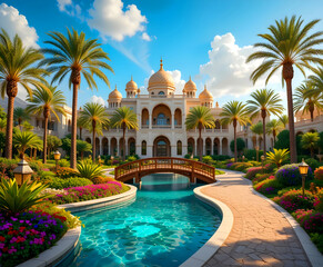 Naklejka premium An exquisite mansion in Dubai.