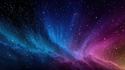 Obraz premium Vibrant Cosmic Rays and Starry Sky