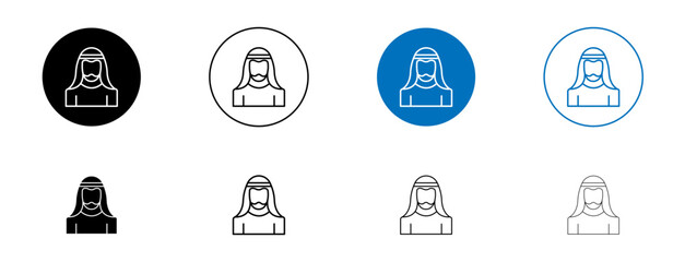Arabic man icons set. vector illustration