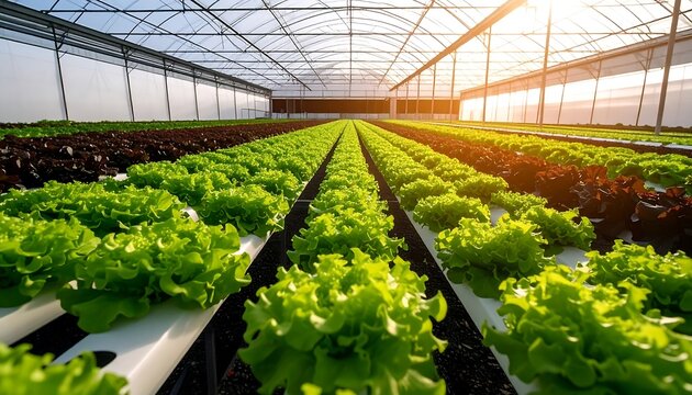 Greenhouse Lettuce Hydroponic Farming
