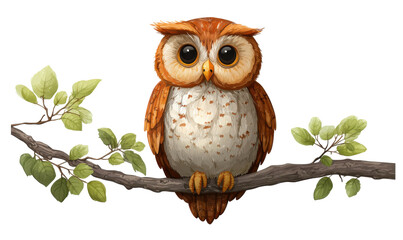 Obraz premium Cute owl perched on a branch