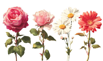 Obraz premium Four Vibrant Floral Still Life