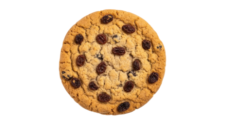 Isolated raisin cookie single dessert, delicious snack for bakery and confectionery shop