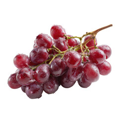 Cluster of red grapes, glistening with water droplets