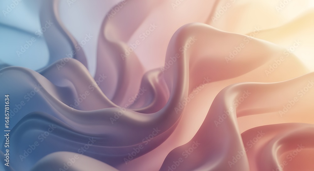Aufkleber abstract flowing fabric with soft pastel colors, creating a luxurious and elegant texture with gentl