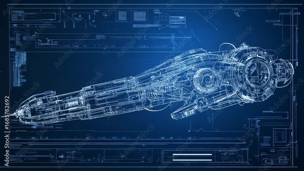 Poster futuristic spaceship hologram being projected on monitor display