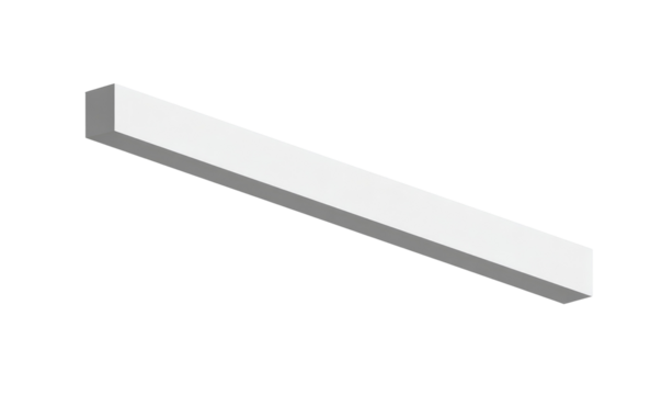 Isometric view of a long, rectangular, light-gray object.  It's a 3D model, showing a flat, elongated prism shape