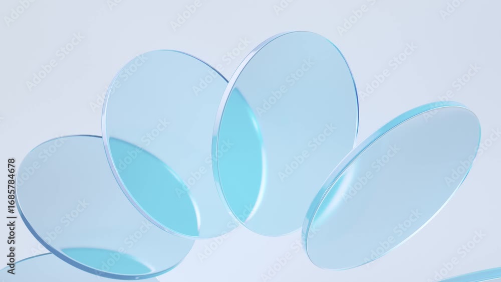 Aufkleber white 3d glass abstract background. clean and simple minimal motion texture. light shiny template fo