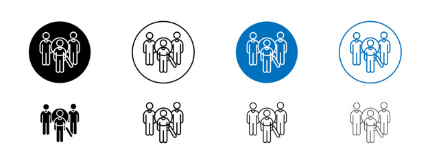 Hiring icons set in black and blue colors on white background
