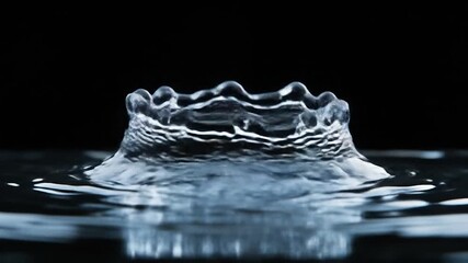 Placid water surface ripples pitch darkness