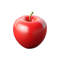 Obraz premium 3D Apple Glossy Red Minimal Elegant Isolated Transparent Background
